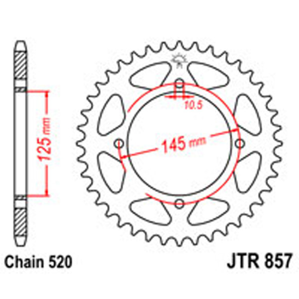 JT JT Rear Sprockets R/W 857-46 YAM